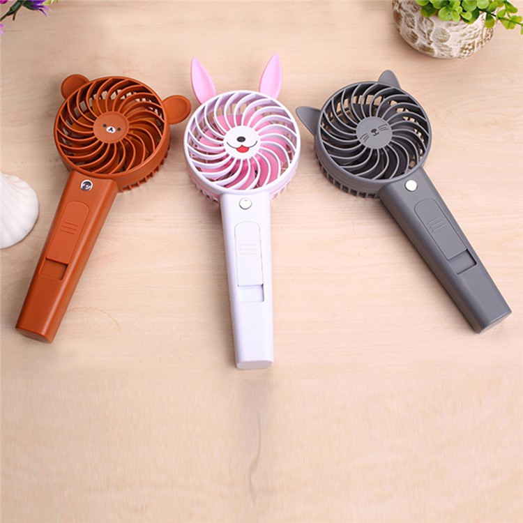 Portable Handheld Mini Beauty Replenishment Fan Cooling Fan with Water Spray - Bear-12