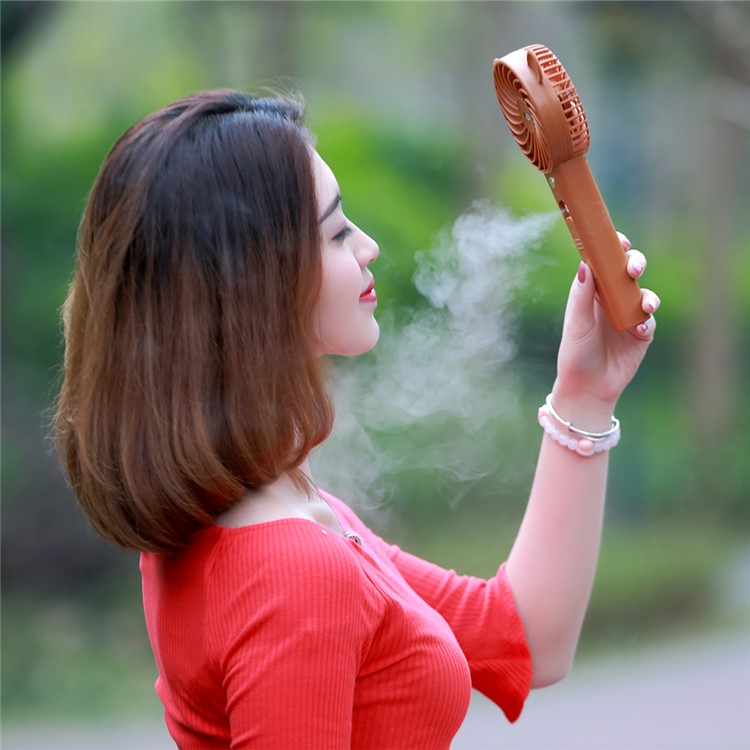 Portable Handheld Mini Beauty Replenishment Fan Cooling Fan with Water Spray - Bear-7