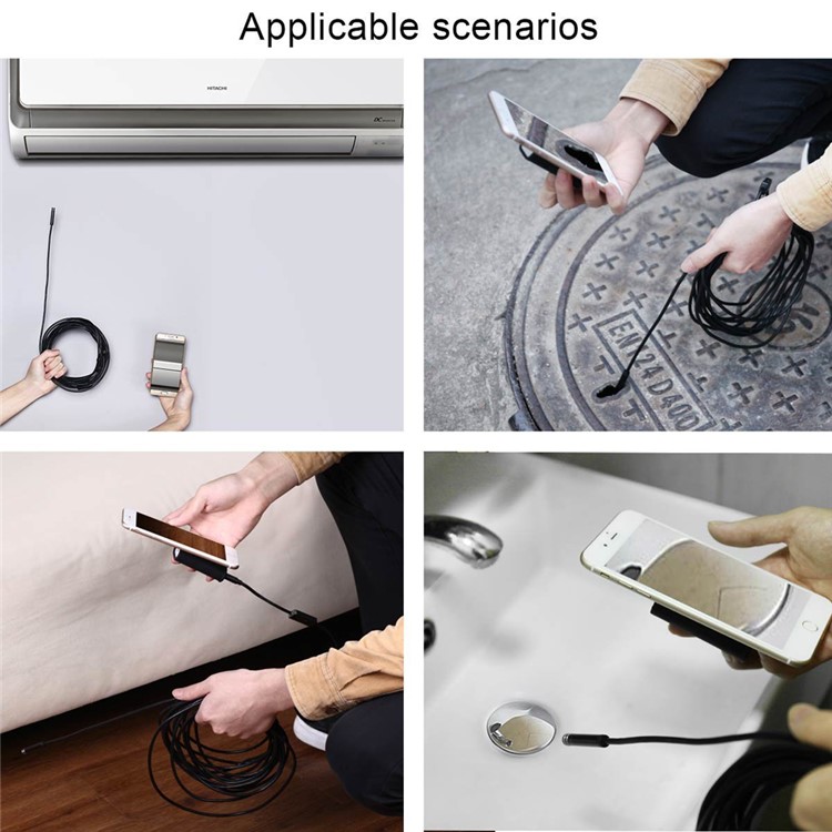 2.0MP Wireless Endoscope WiFi Borescope Video Inspection Camera for iOS and Android Phones - Black-6