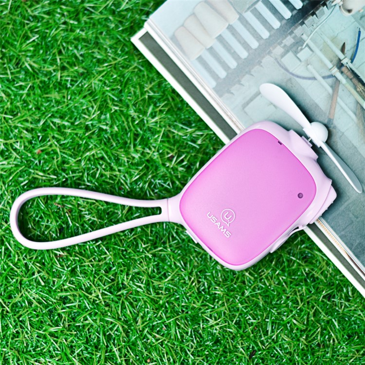 USAMS US-ZB023 Mini Portable Water Spray Rechargeable Fan - Pink-1