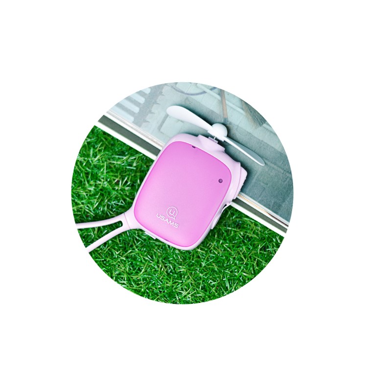 USAMS US-ZB023 Mini Portable Water Spray Rechargeable Fan - Pink-2