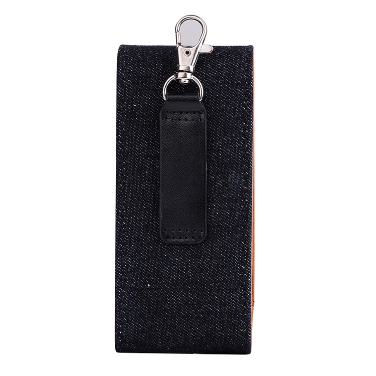 Jean Cloth Vertical Flip Cover Holder Case for IQOS Electronic Cigarette - Black-2