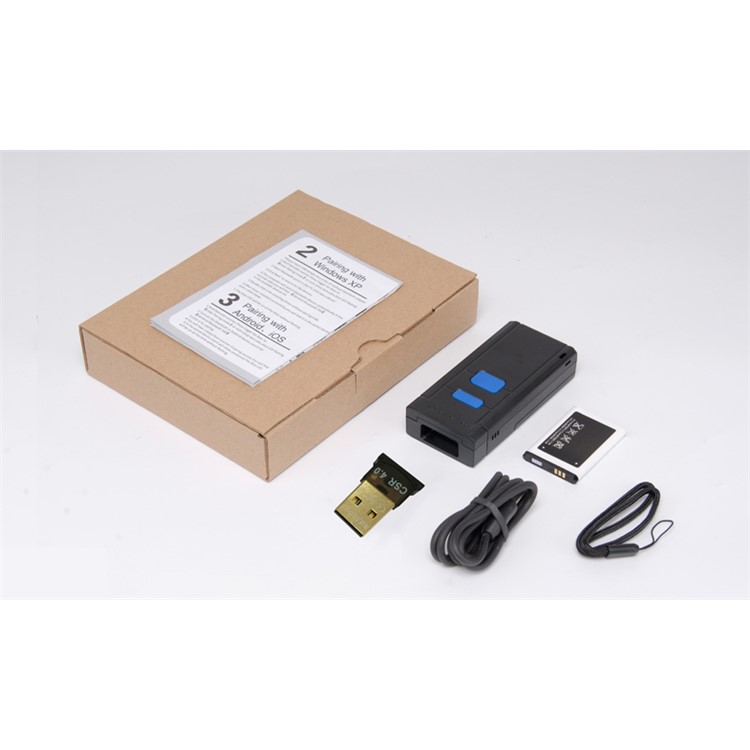 USB Bluetooth Barcode Scanner Symcode 1D Mini Wireless Handheld Laser Barcode Scanner Reader - Black-13