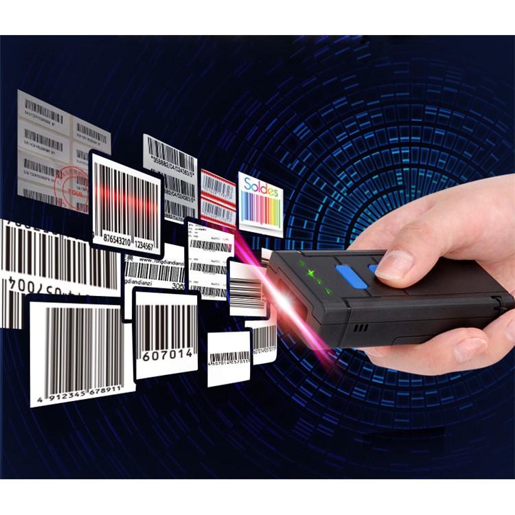 USB Bluetooth Barcode Scanner Symcode 1D Mini Wireless Handheld Laser Barcode Scanner Reader - Black-6