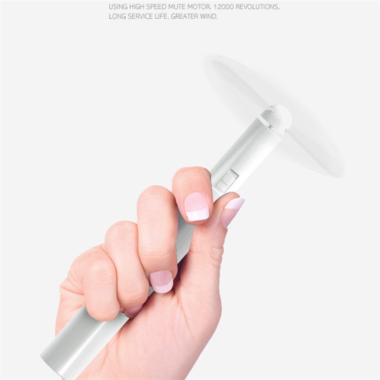 Creative Design Portable Handheld Mini Battery Operated Fan - White-1