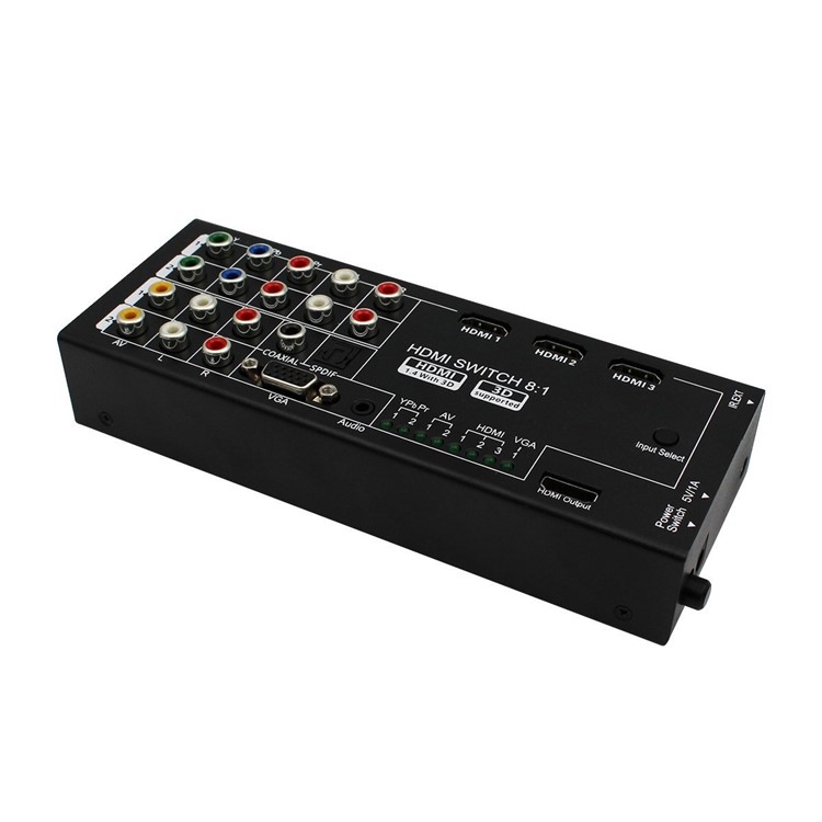 H18 Multi-Functional HDMI Audio Extractor with 8 Inputs to 1 HDMI Output - US Plug-2
