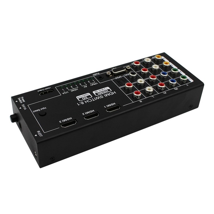 H18 Multi-Functional HDMI Audio Extractor with 8 Inputs to 1 HDMI Output - US Plug-5