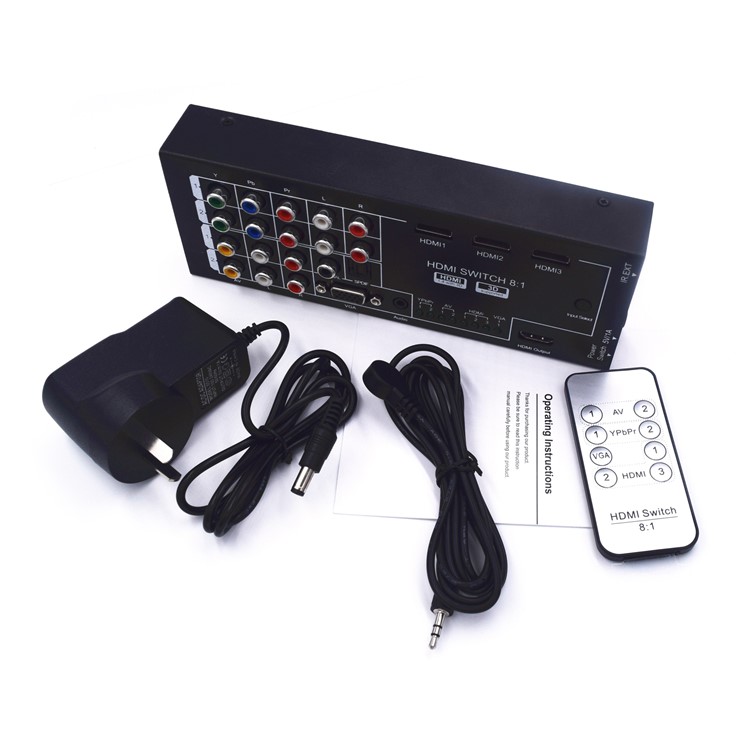 H18 Multi-Functional HDMI Audio Extractor with 8 Inputs to 1 HDMI Output - US Plug-9