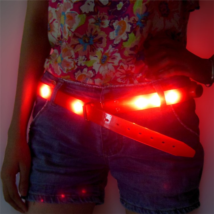 Cool TPU LED Light up Waist Belt for Decoration or Night Walking - Red-1