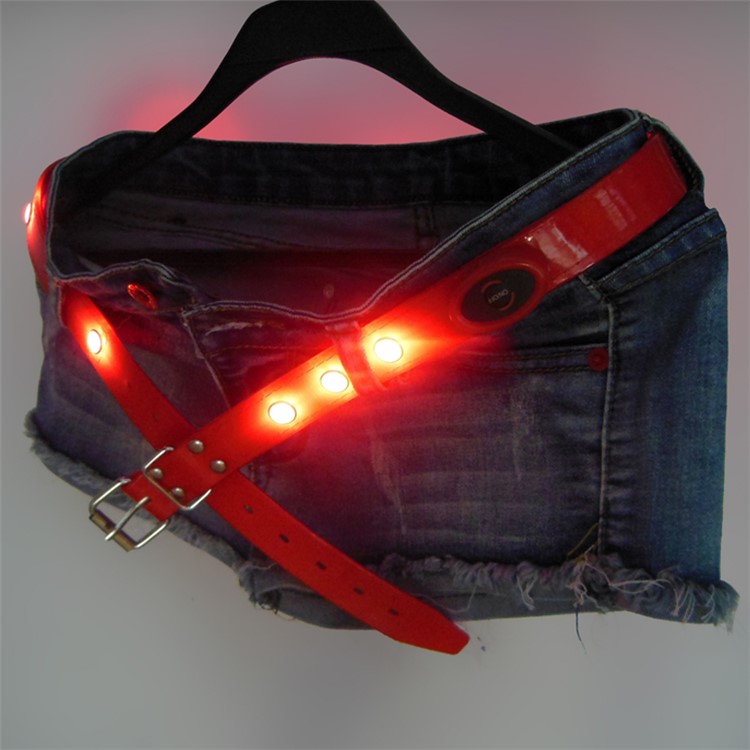 Cool TPU LED Light up Waist Belt for Decoration or Night Walking - Red-11