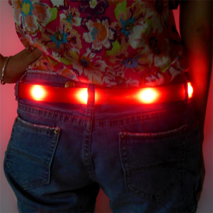 Cool TPU LED Light up Waist Belt for Decoration or Night Walking - Red-2