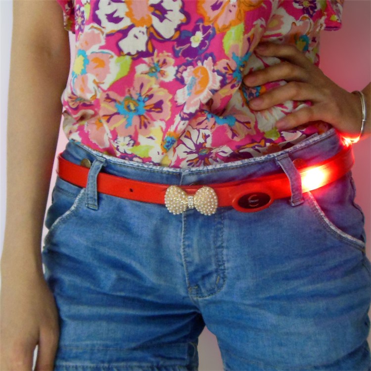 Cool TPU LED Light up Waist Belt for Decoration or Night Walking - Red-9