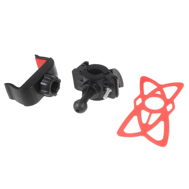 Suporte de montagem de guiador de bicicleta com correia de ligação de borracha para iPhone 6s Plus / Galaxy Note5 Etc - vermelho-7