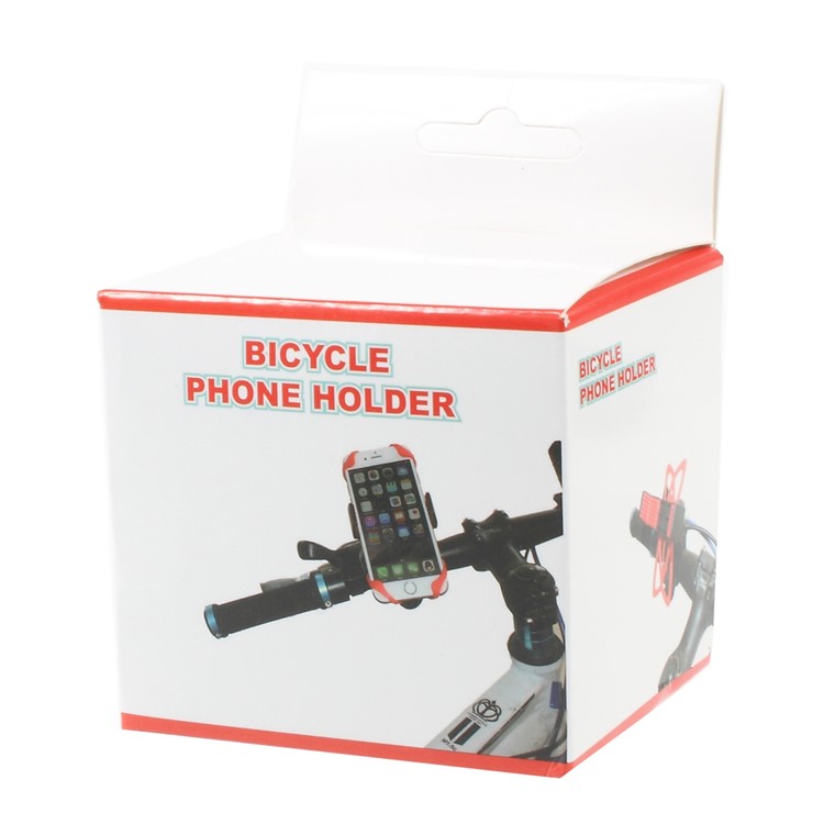 Suporte de montagem de guiador de bicicleta com correia de ligação de borracha para iPhone 6s Plus / Galaxy Note5 Etc - vermelho-9