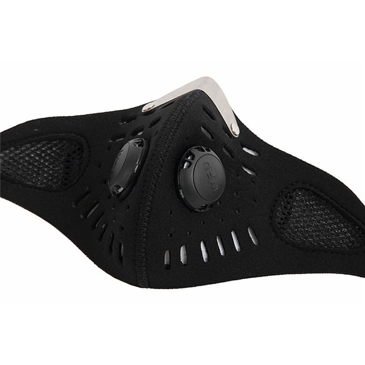 Dust proof Mask with Filtered Activated Carbon Filtration Exhaust Gas Anti Pollen Allergy PM2.5 Half Face Mask Black Respirator Mask - Black-2