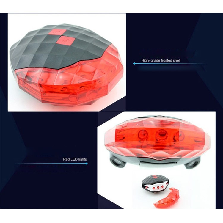 Bicycle Bike Cycling Laser LED Tail Light Back Safety Warning Alarm Rear Light Laser Lane - Red / Starry Sky Lights-4