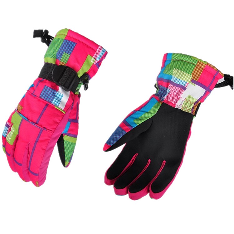 Full Finger Winter Riding Ski Gloves Waterproof Windproof - Rose / S-3