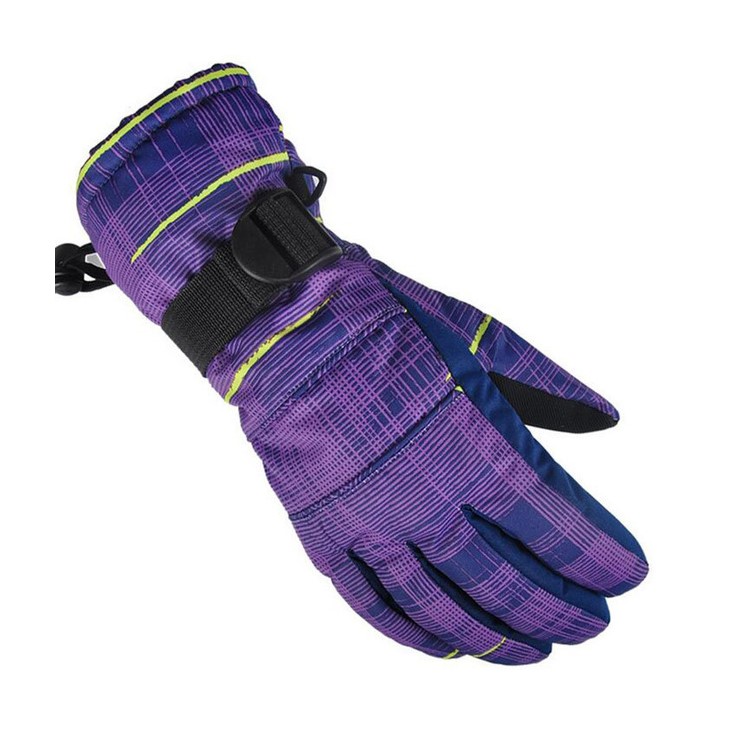 Warm Full-finger Windproof Skiing Cycling Gloves Thickened Warm Cycling Mittens - Purple / M-4