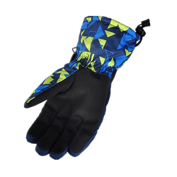 Thick Winter Riding Skiing Gloves Full Finger Waterproof Wind-proof Gloves for Adults - Geometric Pattern, Size: L-2