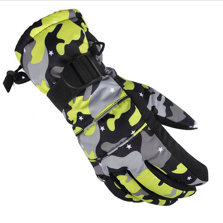 Thick Winter Outdoor Gloves Full Finger Waterproof Wind-proof Riding Skiing Gloves for Adults - Camouflage, Size: L-4