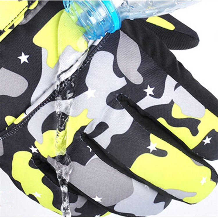 Thick Winter Outdoor Gloves Full Finger Waterproof Wind-proof Riding Skiing Gloves for Adults - Camouflage, Size: L-5