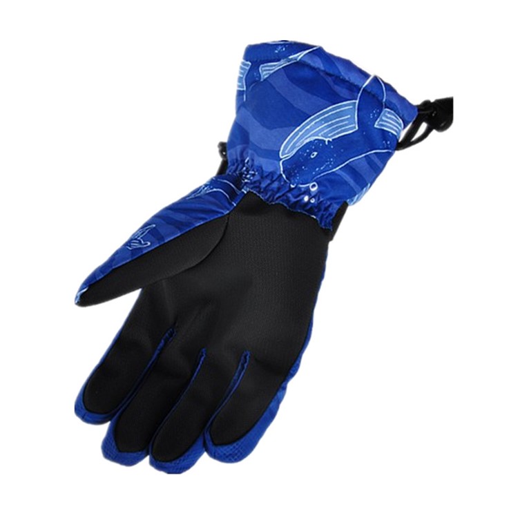 Adults' Thick Winter Riding Skiing Full Finger Outdoor Gloves Waterproof Wind-proof Gloves - Whale Pattern, Size: L-2
