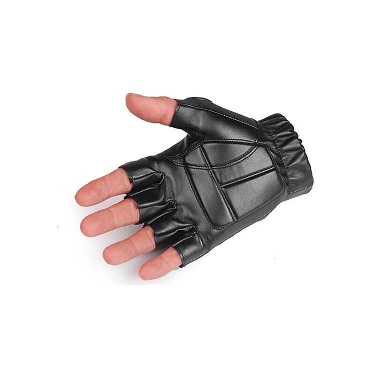 1 Pair of CTSMART 008 Half-finger PU Leather Gloves Cycling Climbing Sports Gloves - Black-3
