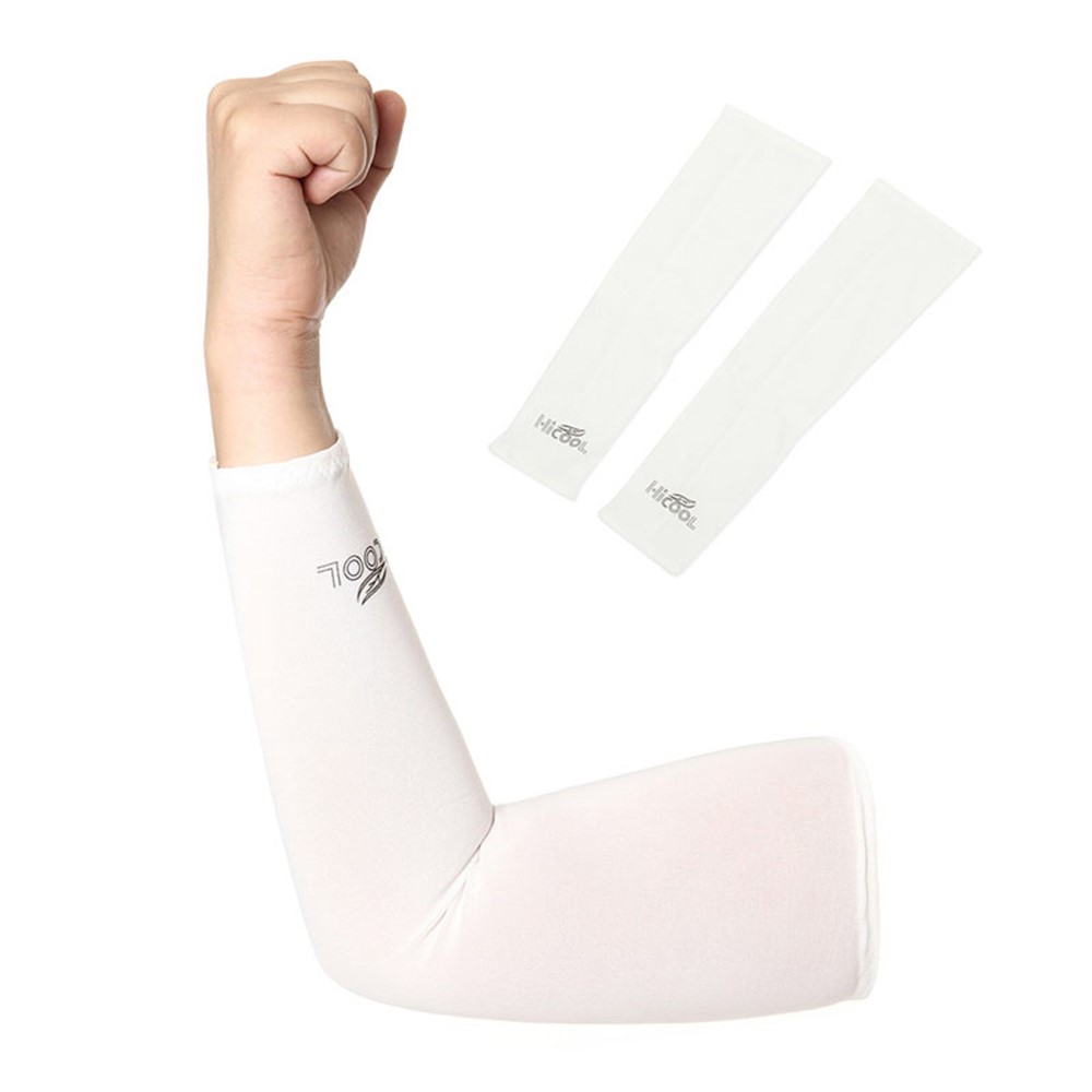 AOTU AT9023 Cycling Sleeves Cool Armwarmers Sleeves Arm Warmer UV Protection - White-1