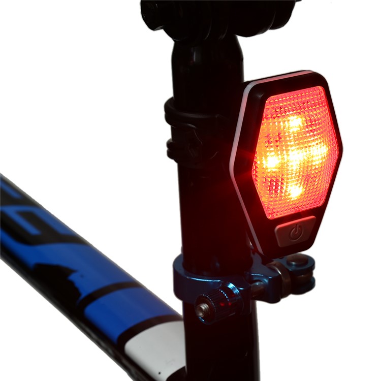 CTSMART Portable Bicycle LED Warning Tail Light - Black / White-4