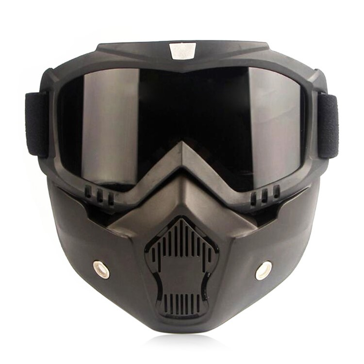 CTSMART Outdoor Windproof Retro Harley Mask Motorcycle Riding Goggles Skiing Mask - Grey-1