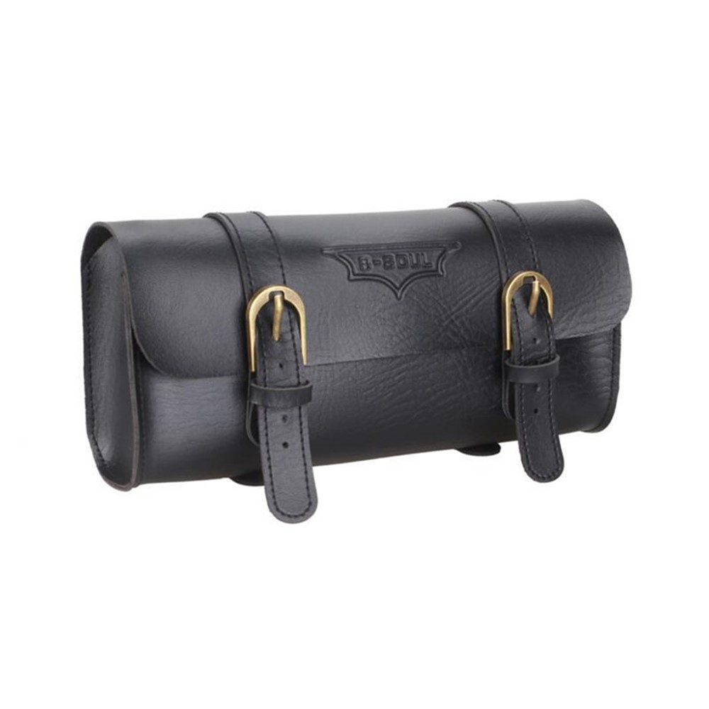 B-SOUL Vintage Style PU Leather Bike Handle Bar Bag Waterproof Multi-functional Bicycle Bag - Black-4