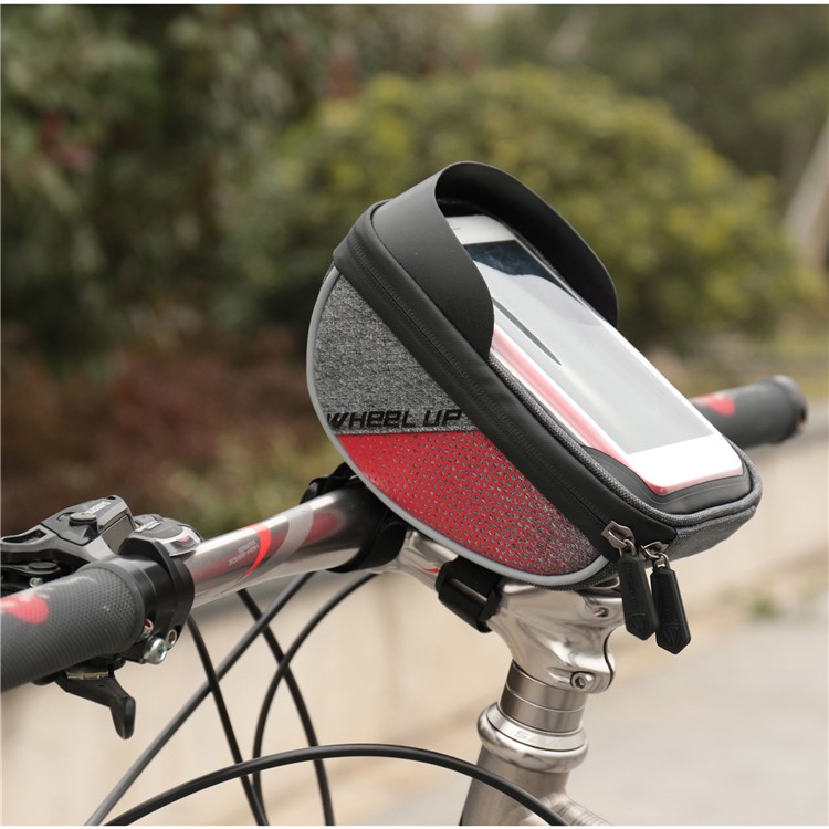 WHEEL UP 6-inch Nylon Cycling Bag Waterproof Touch Screen Phone Bag - Red-1