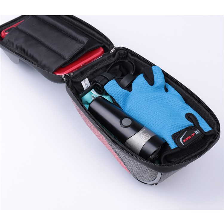 WHEEL UP 6-inch Nylon Cycling Bag Waterproof Touch Screen Phone Bag - Red-11