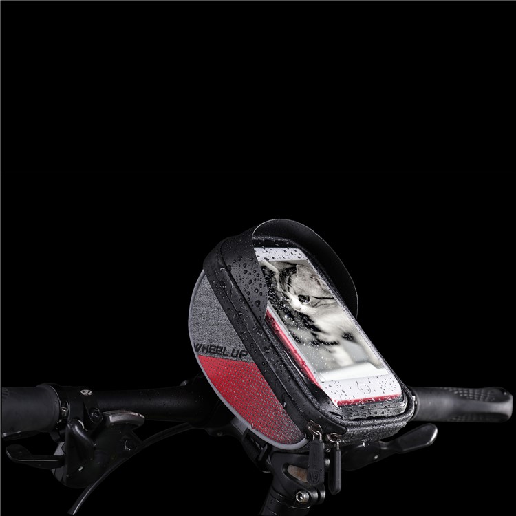 WHEEL UP 6-inch Nylon Cycling Bag Waterproof Touch Screen Phone Bag - Red-13