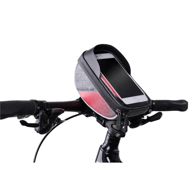 WHEEL UP 6-inch Nylon Cycling Bag Waterproof Touch Screen Phone Bag - Red-3