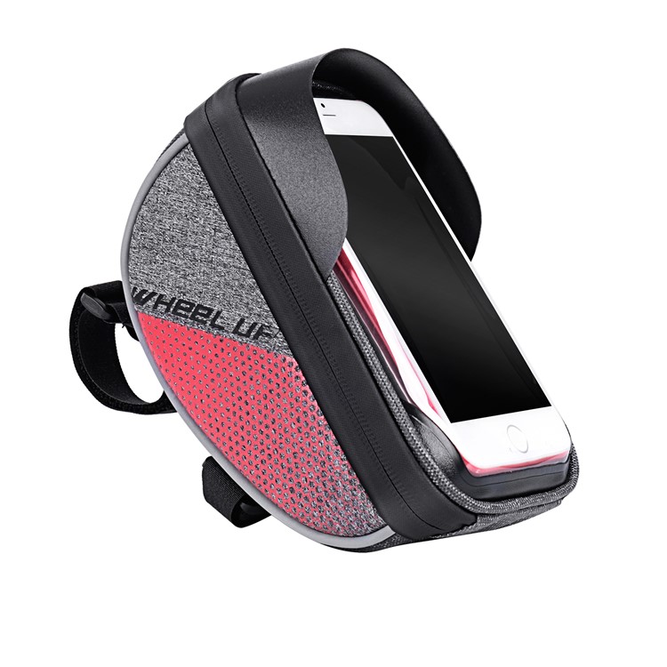 WHEEL UP 6-inch Nylon Cycling Bag Waterproof Touch Screen Phone Bag - Red-4