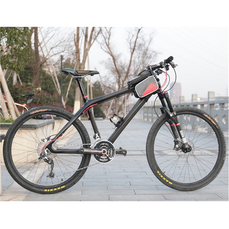 WHEEL UP Bike Waterproof Front Tube Frame Bag Nylon Reflective Bag with 6 inch Touch Screen Cycling Phone Case for iPhone X/8/7 etc. - Red-13