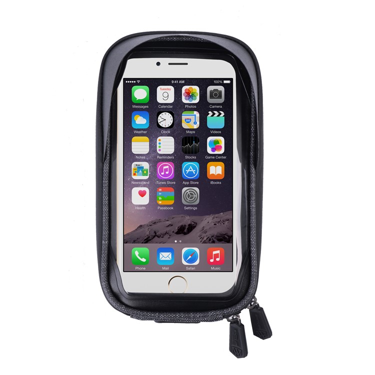 WHEEL UP Bike Waterproof Front Tube Frame Bag Nylon Reflective Bag with 6 inch Touch Screen Cycling Phone Case for iPhone X/8/7 etc. - Red-5