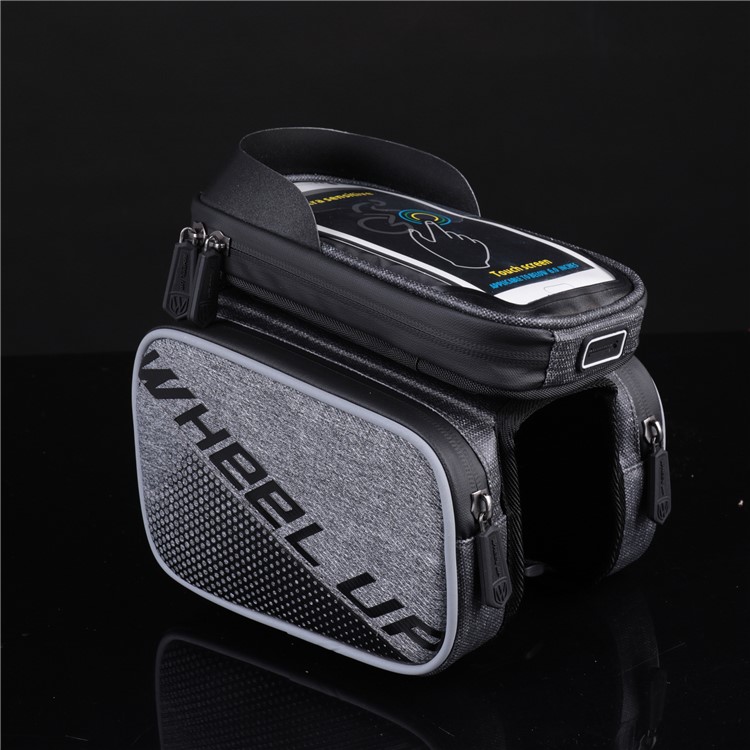 RUOTE Sella Per Bicicletta Impermeabile Anteriore Con Telaio Tubolare Borsa In Nylon Riflettente Con Custodia Da 6 Pollici Per Cellulare - Nero-10