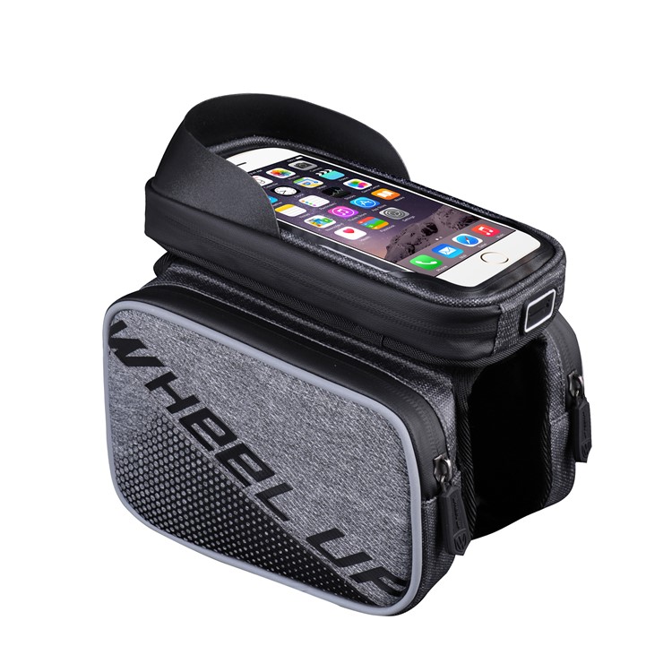 RUOTE Sella Per Bicicletta Impermeabile Anteriore Con Telaio Tubolare Borsa In Nylon Riflettente Con Custodia Da 6 Pollici Per Cellulare - Nero-2