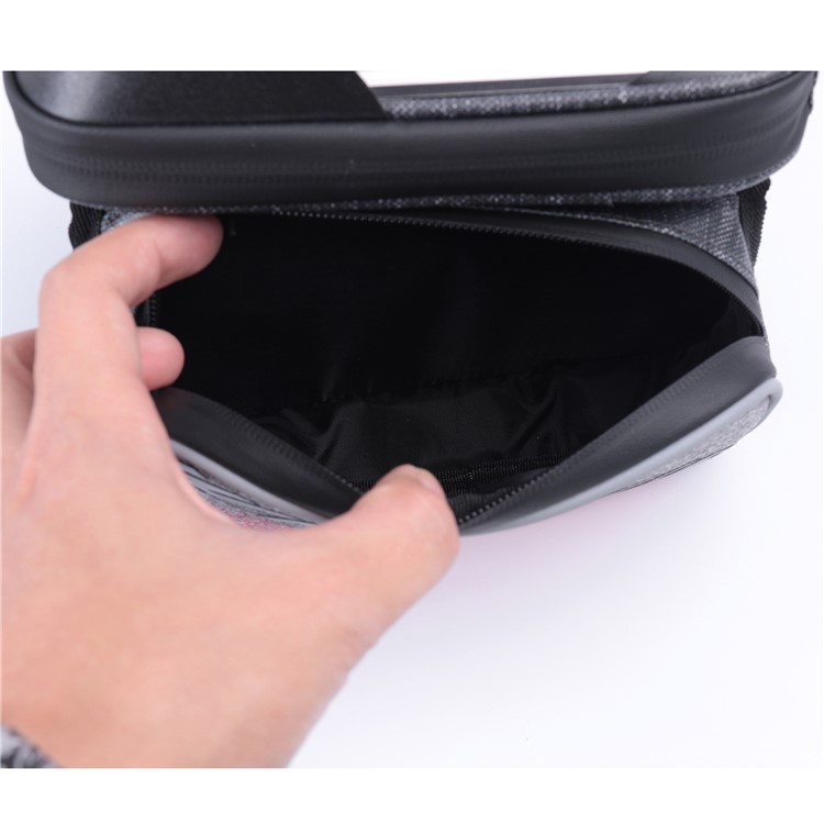 RUOTE Sella Per Bicicletta Impermeabile Anteriore Con Telaio Tubolare Borsa In Nylon Riflettente Con Custodia Da 6 Pollici Per Cellulare - Nero-3