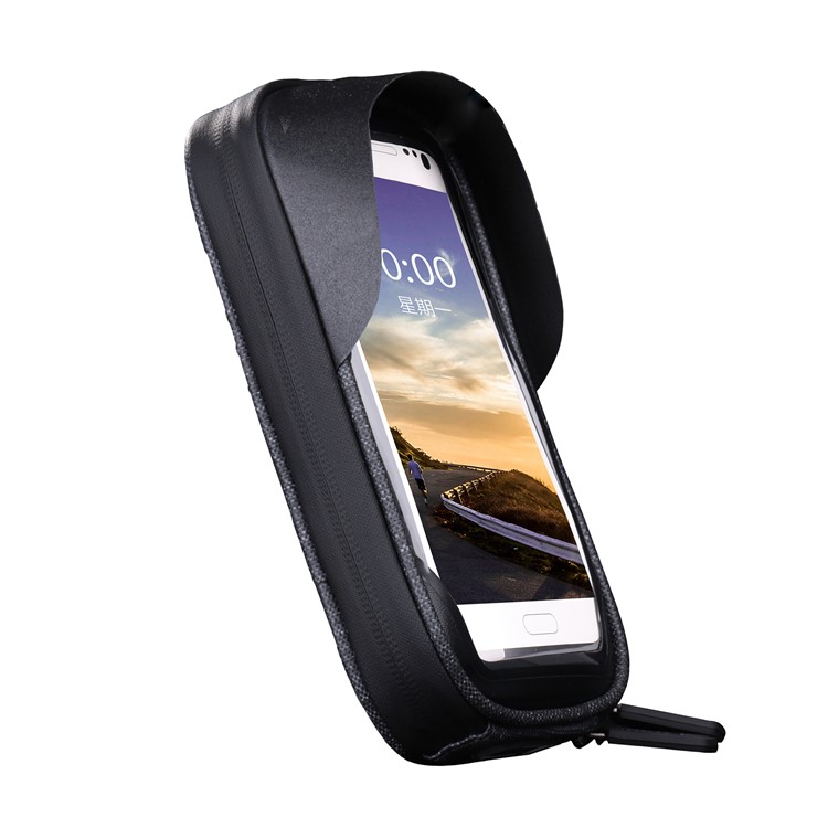 RUOTE Sella Per Bicicletta Impermeabile Anteriore Con Telaio Tubolare Borsa In Nylon Riflettente Con Custodia Da 6 Pollici Per Cellulare - Nero-9
