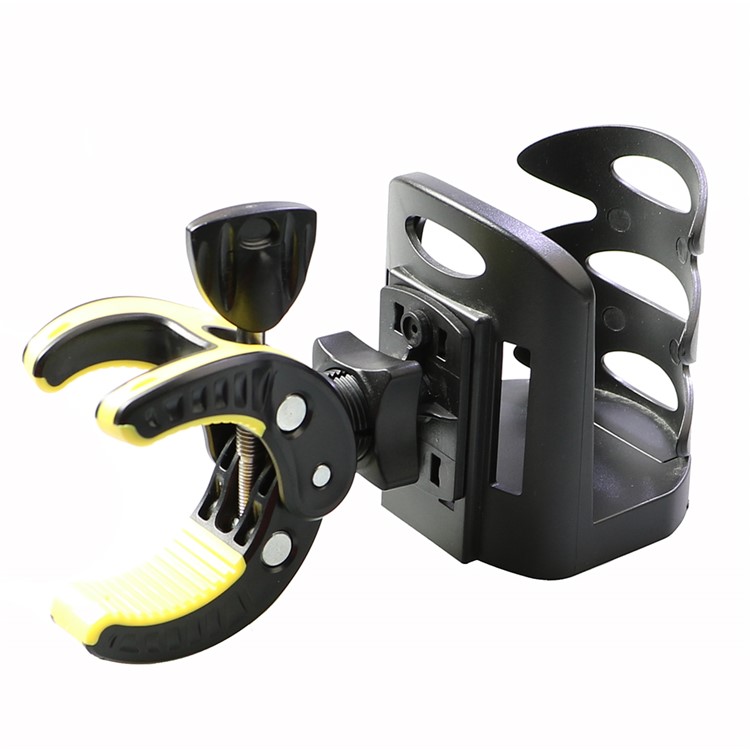 Outdoor Bike Bottle Holder Bicycle Adjustable Plastic Drink Water Bottle Cup Holder - Yellow-2
