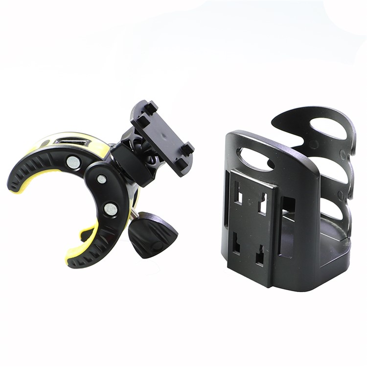 Outdoor Bike Bottle Holder Bicycle Adjustable Plastic Drink Water Bottle Cup Holder - Yellow-6
