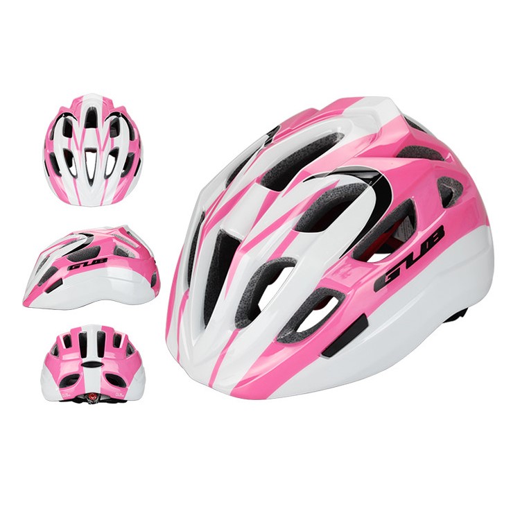 GUB KK Outdoors Integrally-molded Children Kids Bicycle Skate Protective Helmet, Size: L - White / Pink