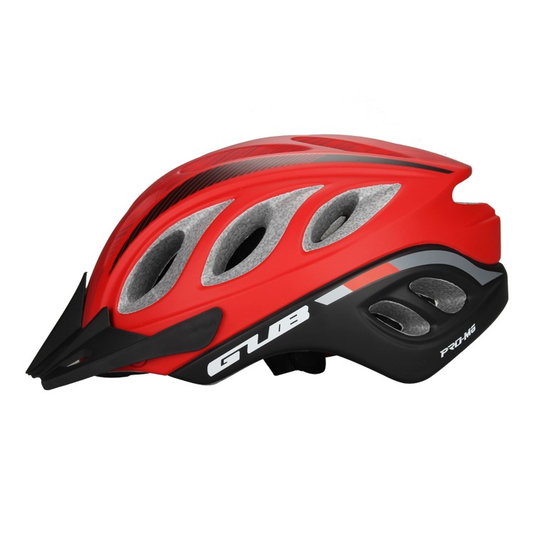 Casco De La Protección De La Bicicleta Del Camino De La Montaña De GUB M6 Con La Lente Y El Visera, Tamaño De La Cabeza: Los 57-61cm - Rojo-6