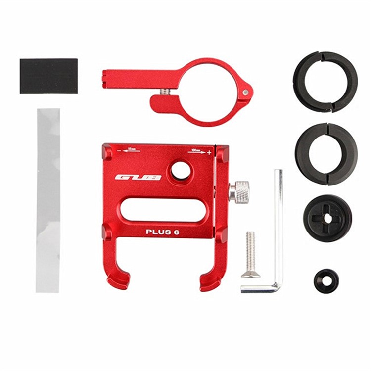 GUB Plus 6 Porta Cellulare Alluminio Mount Bike Mount Hand Handlebar Funte, Dimensione Del Morsetto: 55-100 Mm-rosso