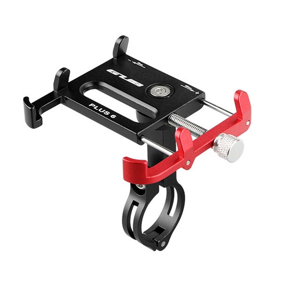GUB PLUS 6 Cell Phone Holder Aluminum Alloy Bike Mount Handlebar Holder Mount, Clamp Size: 55-100mm – Black/Red-1