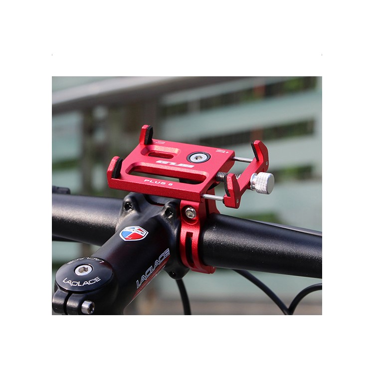 GUB PLUS 8 360-degree Rotary Aluminum Alloy Bike Handlebar Mount Holder, Clamp Size: 55-100mm - Red-10
