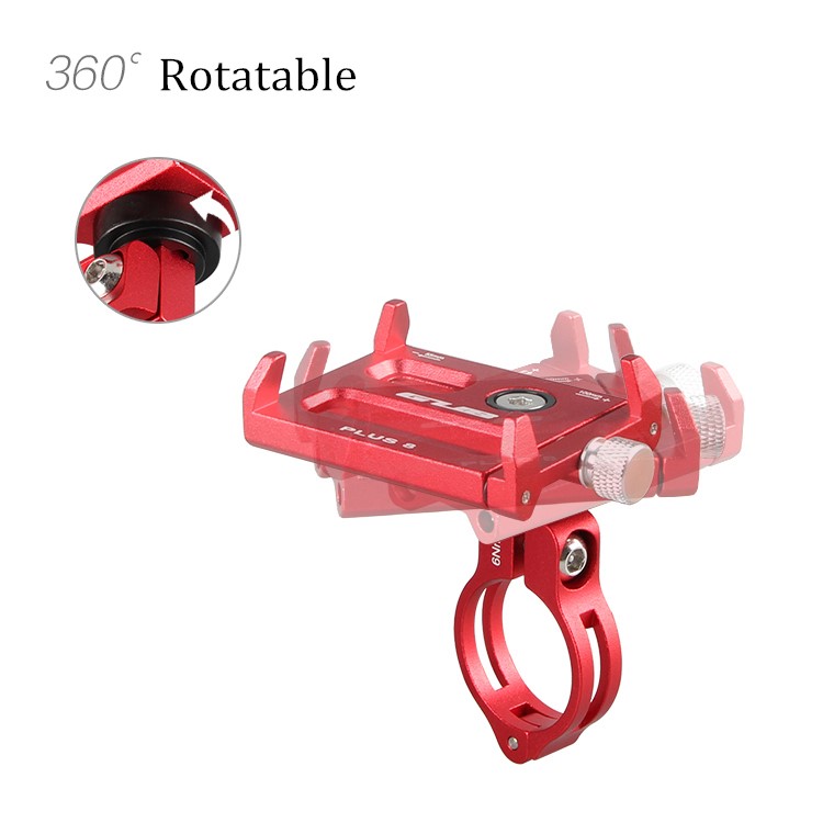 GUB PLUS 8 360-degree Rotary Aluminum Alloy Bike Handlebar Mount Holder, Clamp Size: 55-100mm - Red-4